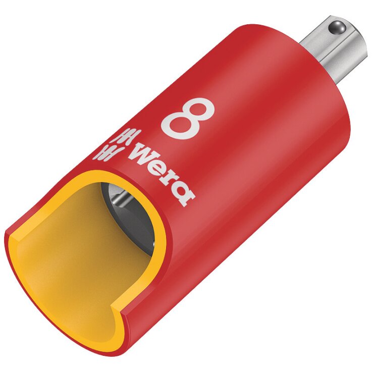 WERA 8740 B VDE HF Zyklop Bitnuss, isoliert, mit 3/8"-Antrieb, mit Haltefunktion für Innensechskantschrauben