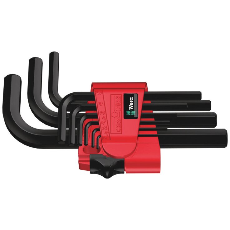 WERA 950/9 Hex-Plus 7 Winkelschlüsselsatz, metrisch, BlackLaser, 9-teilig