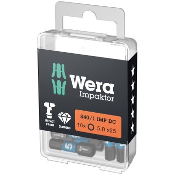WERA 840/1 IMP DC Hex-Plus DIY Impaktor Bits, 5 x 25 mm,...