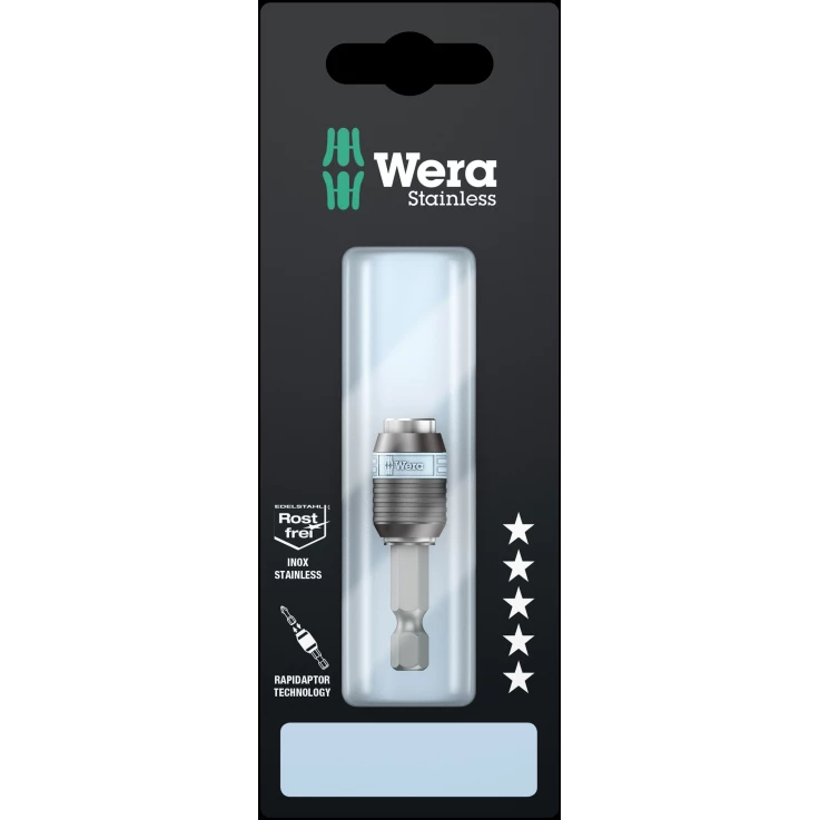 WERA 3888/4/1 K SB Rapidaptor Universalhalter, Edelstahl, 1/4" x 50 mm