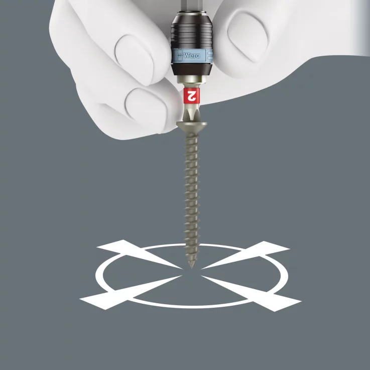 WERA 3888/4/1 K SB Rapidaptor Universalhalter, Edelstahl, 1/4" x 50 mm