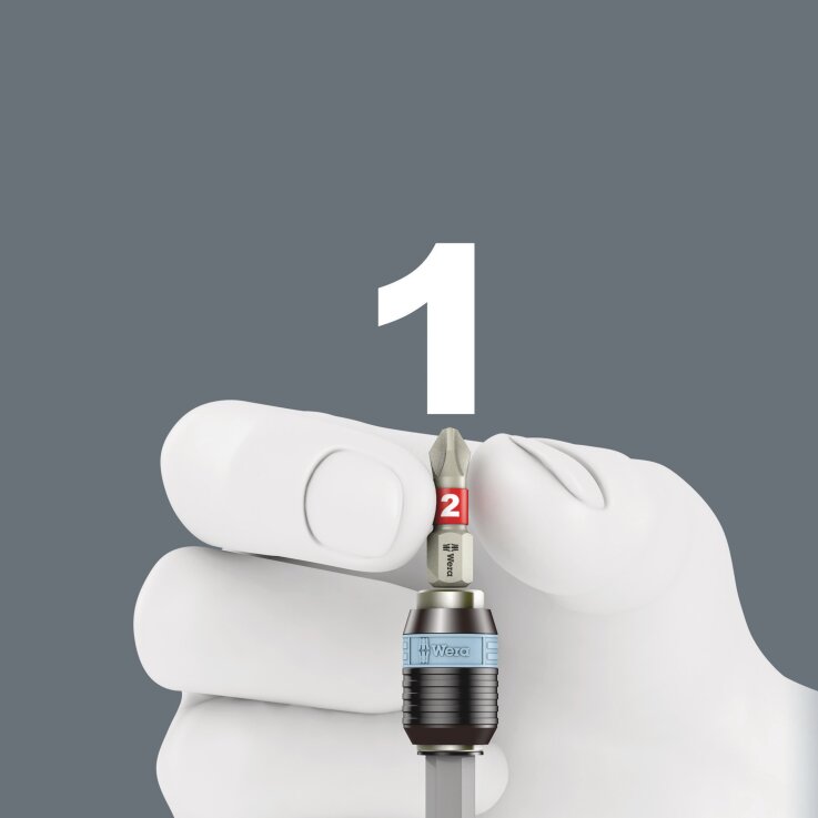 WERA 3888/4/1 K SB Rapidaptor Universalhalter, Edelstahl, 1/4" x 50 mm