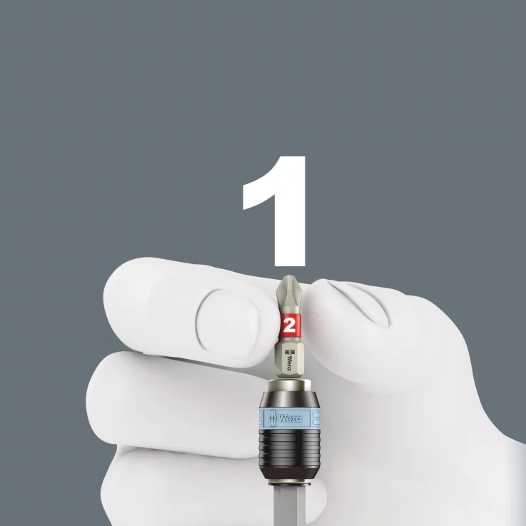 WERA 3888/4/1 K SB Rapidaptor Universalhalter, Edelstahl, 1/4" x 50 mm