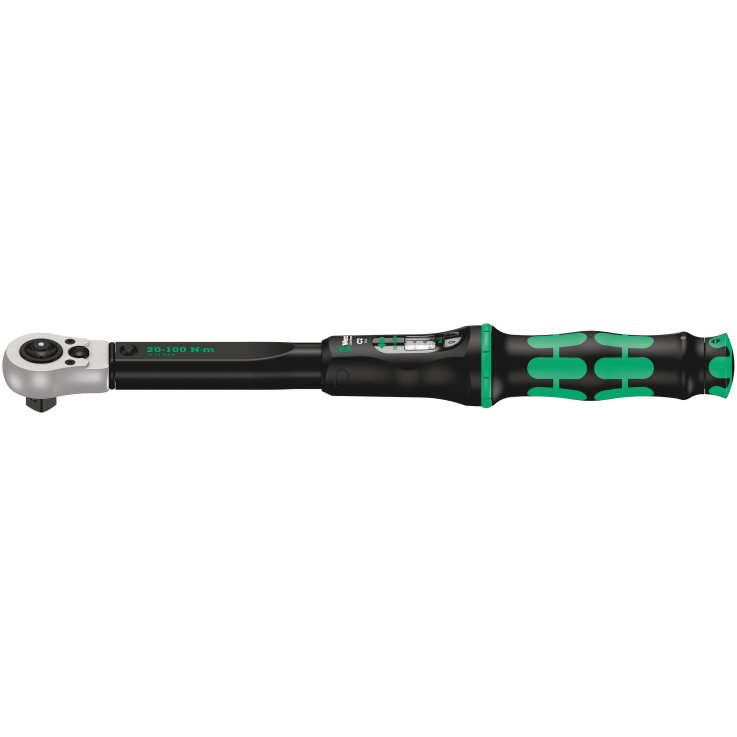 WERA Click-Torque C 2 Push R/L einstellbarer Drehmomentschlüssel für Rechts- und Linksanzug, 20-100 Nm