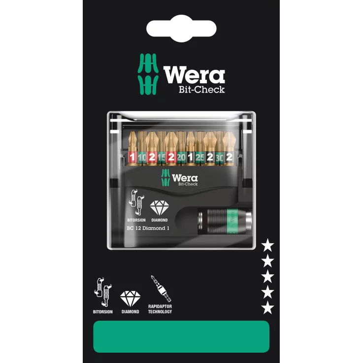 WERA Bit-Check 12 Diamond 1 SB, 12-teilig