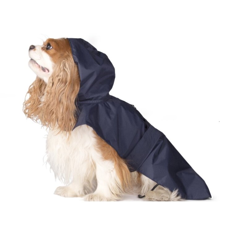 Fashion Dog: Wasserdichter Mantel mit doppelschichtiger Nylonkunst. 126 | Größe 43 | Dunkelblau