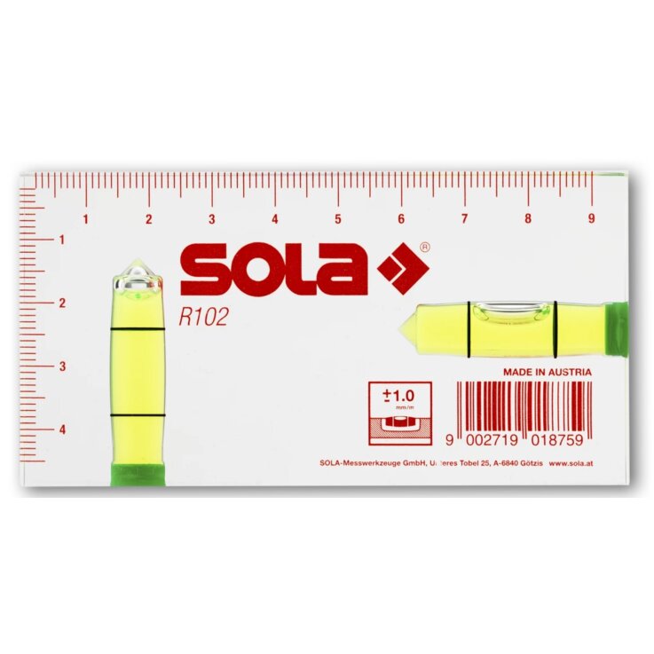 SOLA Klein-Wasserwaage R100 grün SOLA