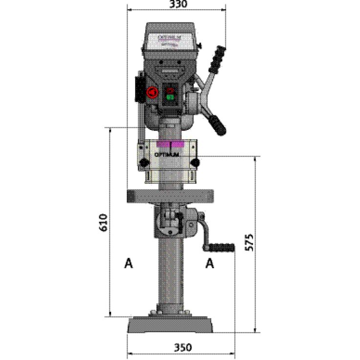 OPTIMUM Tischbohrmaschine OPTIdrill D 23Pro (400 V) Aktions Set