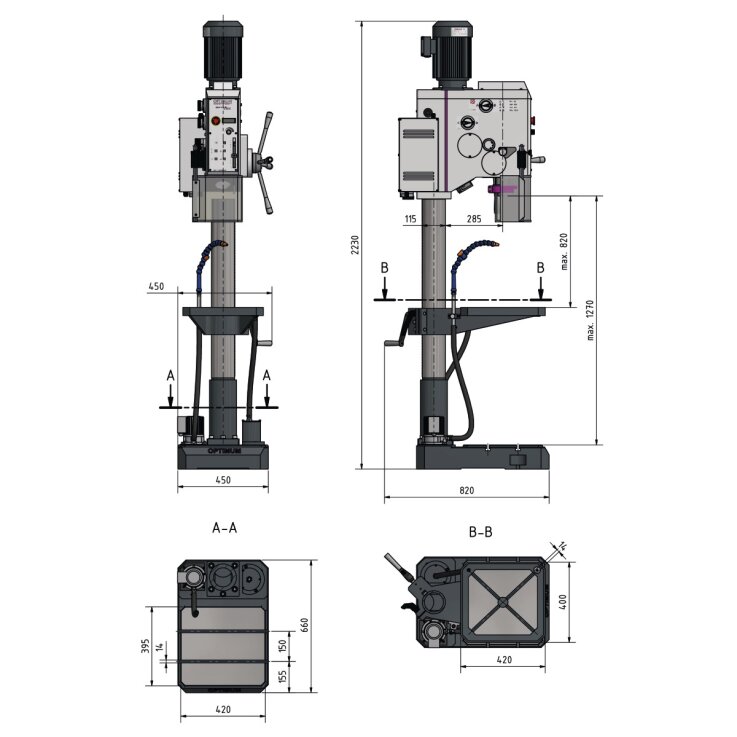 OPTIMUM Säulenbohrmaschine OPTIdrill DH 32GSV