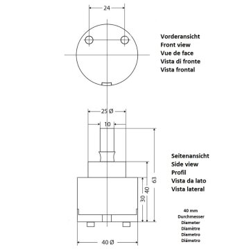 Ersatz Keramik Kartusche 40mm