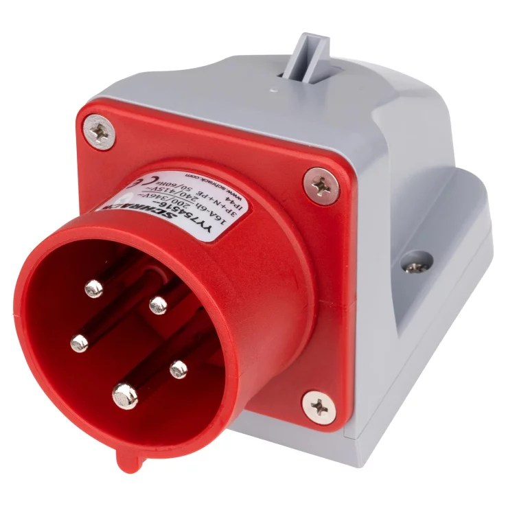 SCHRACK CEE-Wandgerätestecker, 5-polig, 16A, 400V, IP44