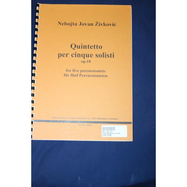 Zivkovic-Quintetto per Cinque Solisti Op. 18(S) OS