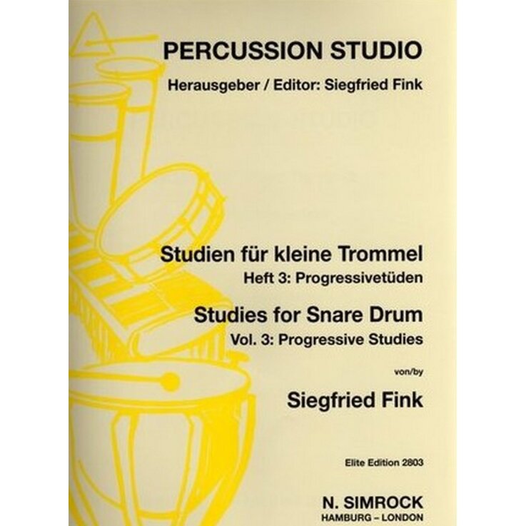 Percussion Studio - Studien für kleine Trommel Heft 3 Progressivetüden