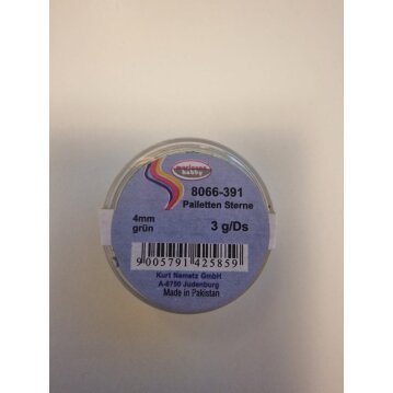 Pailletten Sterne Farbe Grün 4 mm 3g/Ds