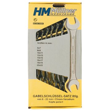 HM-MÜLLNER Gabelschlüsselsatz, 8-tlg., 6 bis 22 mm