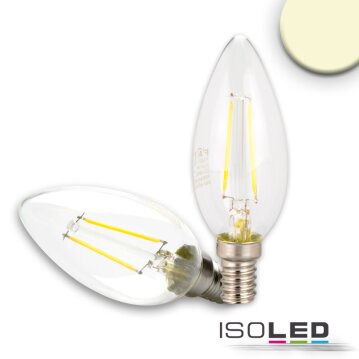 ISOLED E14 LED Kerze, 2W, klar, warmweiß, dimmbar