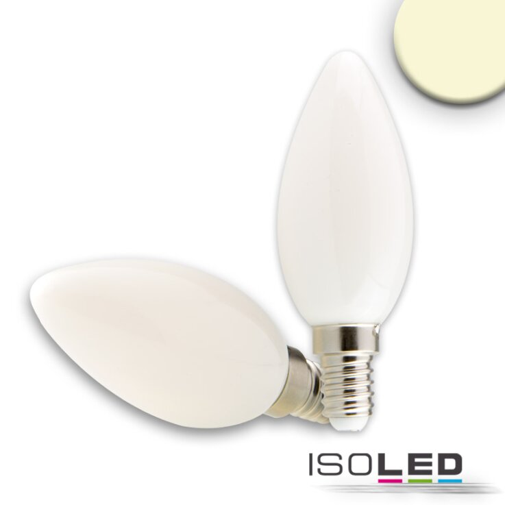 ISOLED E14 LED Kerze, 2W, milky, warmweiß, dimmbar