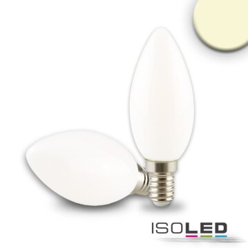 ISOLED E14 LED Kerze, 4W, milky, warmweiß, dimmbar
