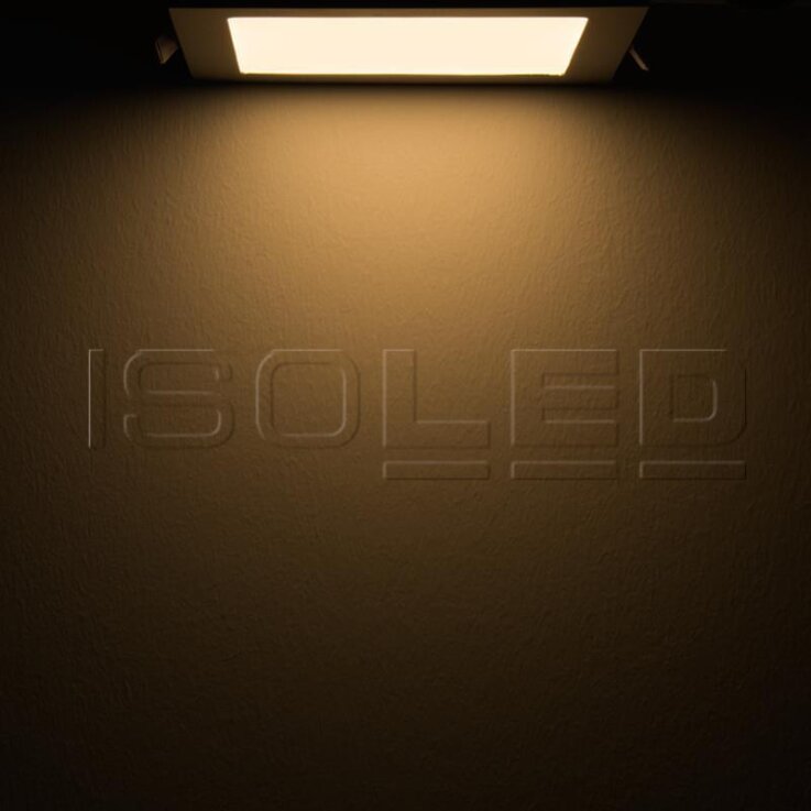 LED Downlight, 9W, ultra flach, eckig, weiß, warmweiß, dimmbar