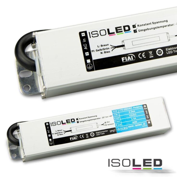 LED Trafo 12V/DC, 0-30W, IP66