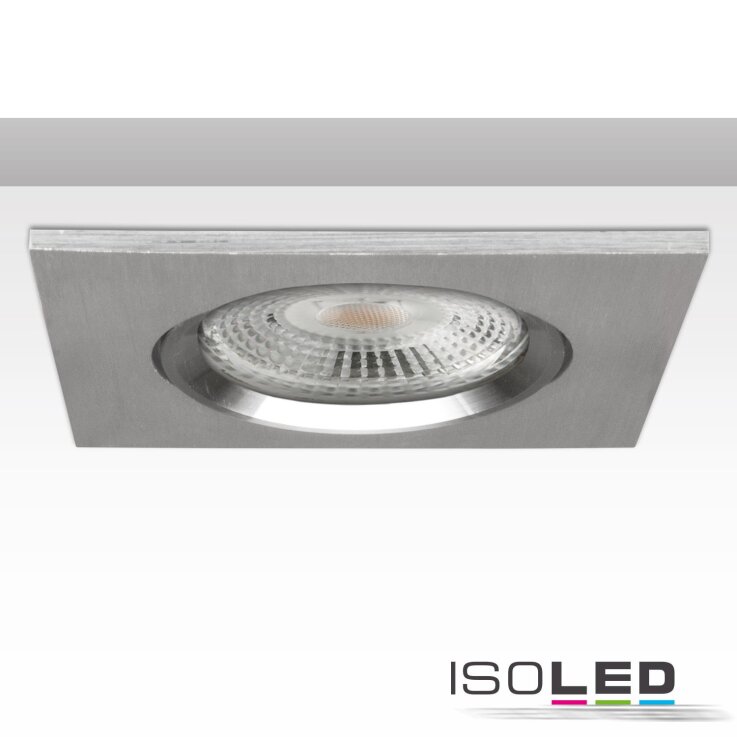 ISOLED Einbaurahmen BRUSH TWO, quadr., Alu, schwenkbar, inkl. GU5.3 Fassung