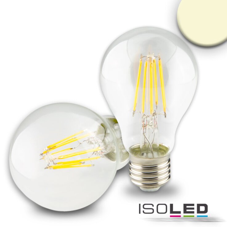 ISOLED E27 LED Birne, 8W, klar, warmweiß, dimmbar