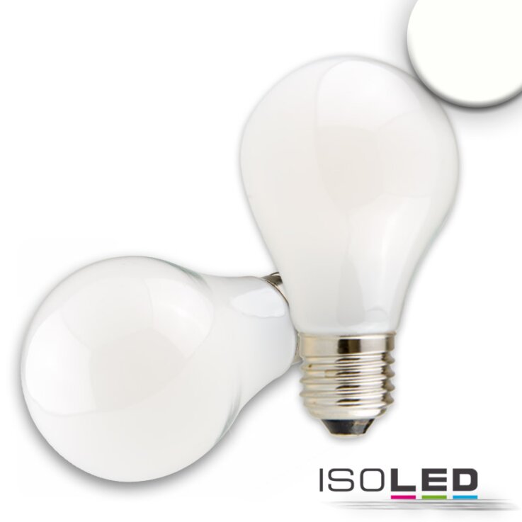 ISOLED E27 LED Birne, 8W, milky, neutralweiß, dimmbar