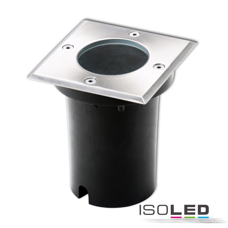 ISOLED Bodeneinbaustrahler für GU10, quadratisch, IP67, exkl. Leuchtmittel
