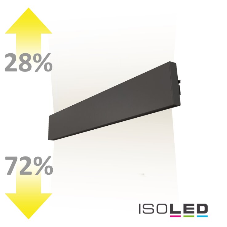 LED Wandleuchte Linear Up+Down 600 25W, IP40, schwarz, warmweiß