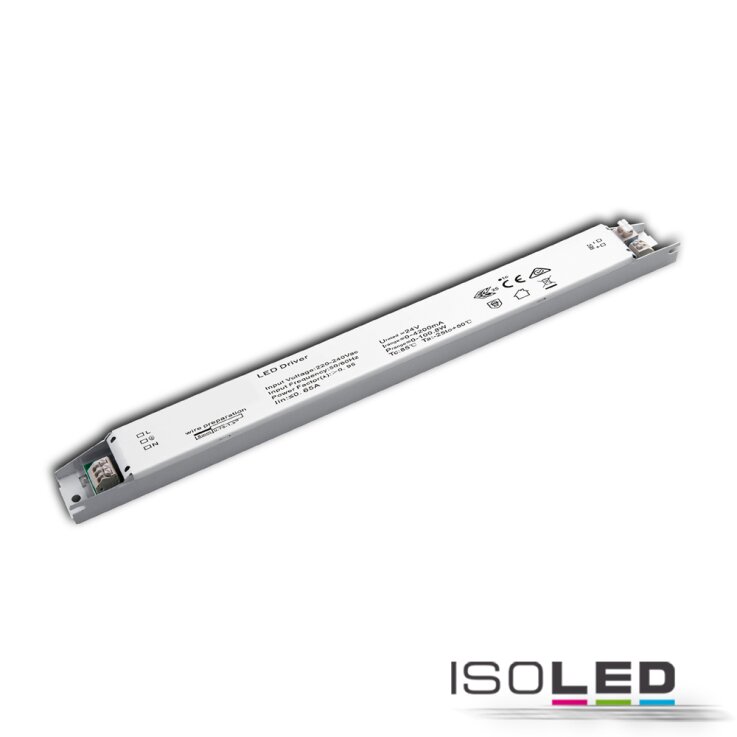 LED Trafo 24V/DC, 0-100W, slim, SELV