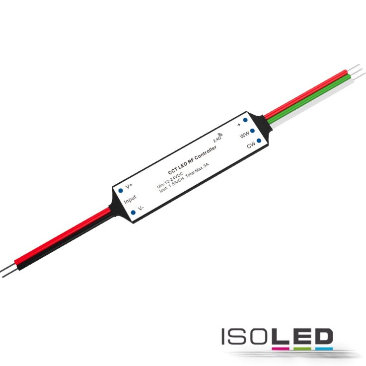 Sys-Pro weißdynamischer Funk Mesh PWM-Dimmer Mini, 2 Kanal, 12-24V DC 2x1.5A