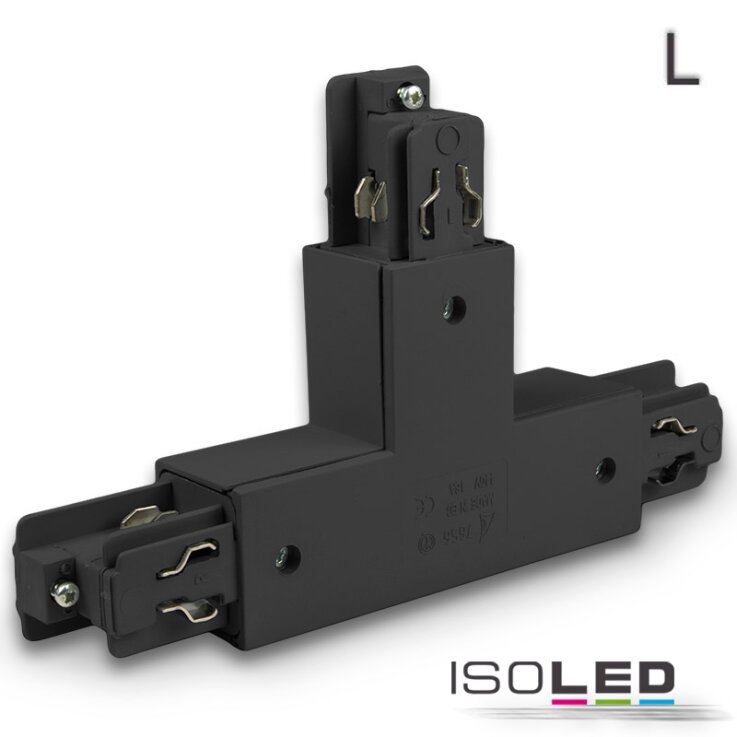 3-Phasen Classic T-Verbinder N-Leiter rechts, Schutzleiter links, schwarz