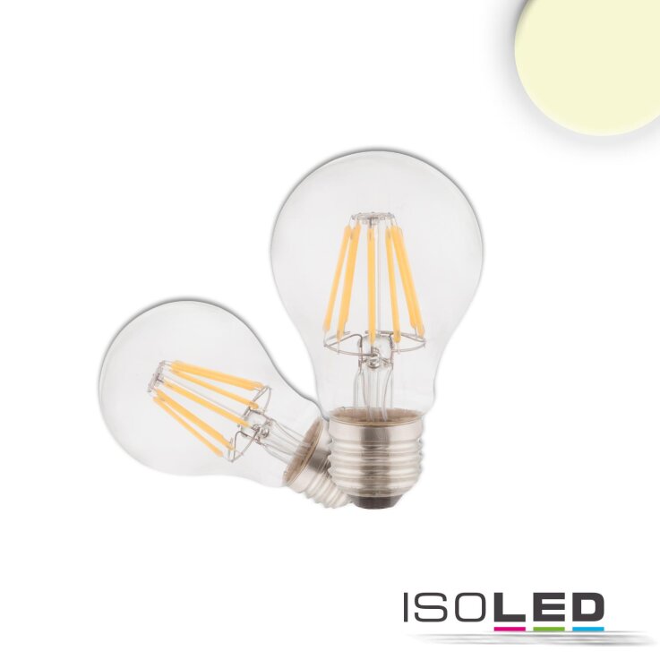 ISOLED E27 LED Birne, 7W, klar, warmweiß, 3er Pack