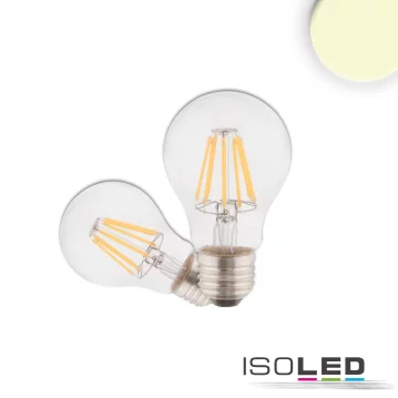 ISOLED E27 LED Birne, 7W, klar, warmwei&szlig;, 3er Pack