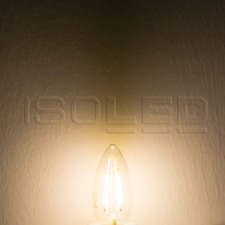 ISOLED E14 LED Kerze, 4W, klar, warmweiß, 3er Pack