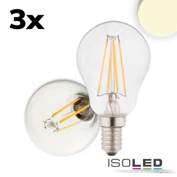 ISOLED E14 LED Illu, 4W, klar, warmwei&szlig;, 3er Pack